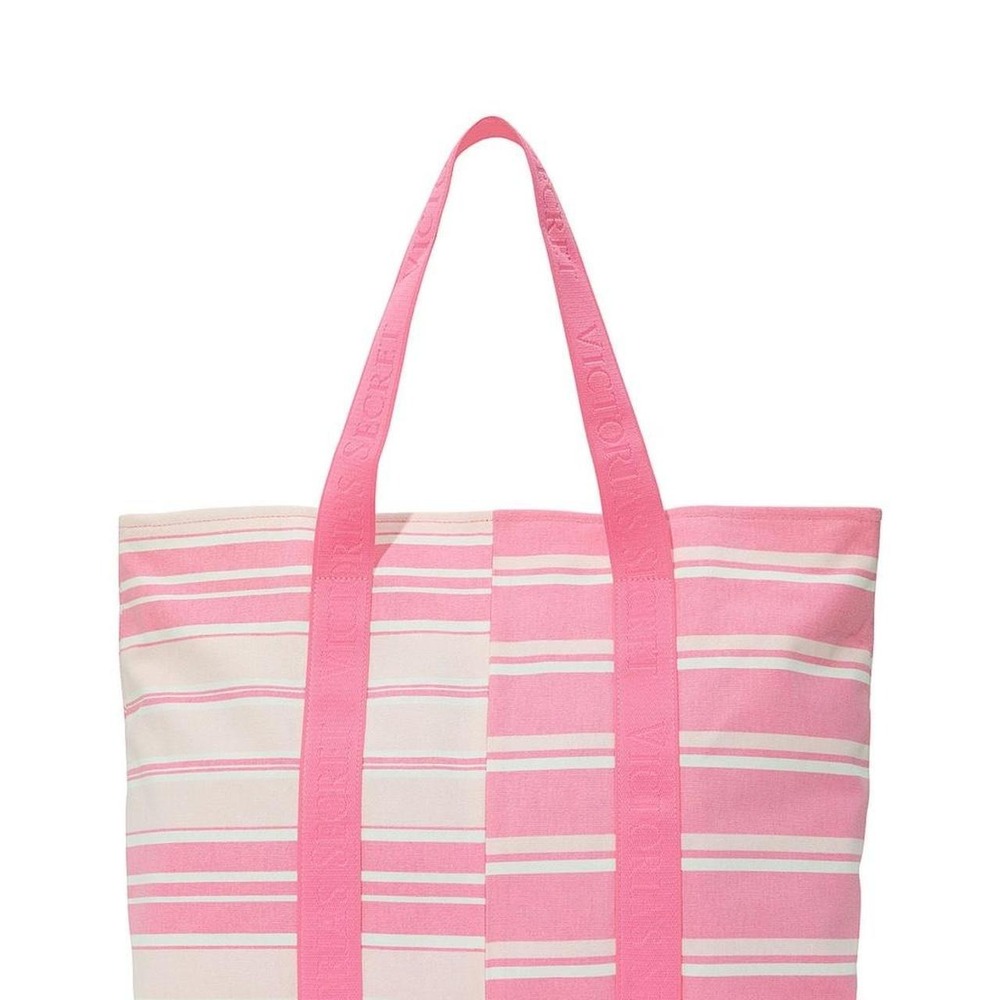 Victoria's Secret Heritage‎ Striped Pink Canvas Tote Bag
